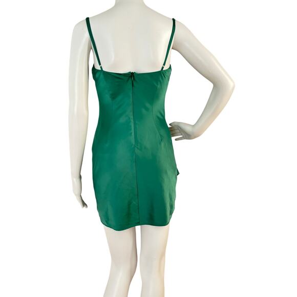 MAJORELLE LAURENA GREEN SATIN MINI DRESS WOMEN SIZE XS - Picture 8 of 16